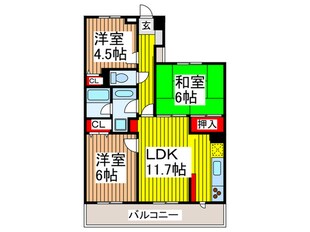 ｺｽﾓ与野ﾁｪﾛｰﾄﾞの物件間取画像